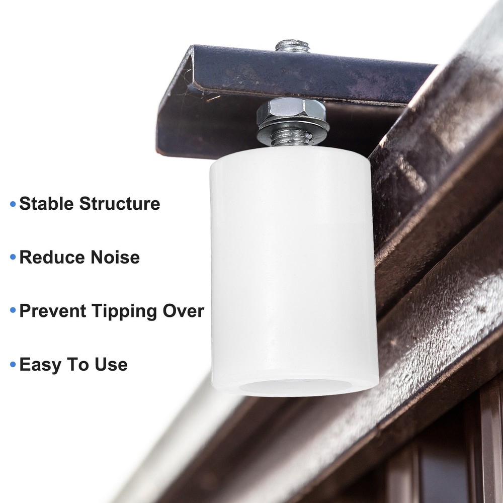 8Pcs Slide Gate Guide Roller, 1-5/8" Nylon Sliding Gate Support Assembly, White