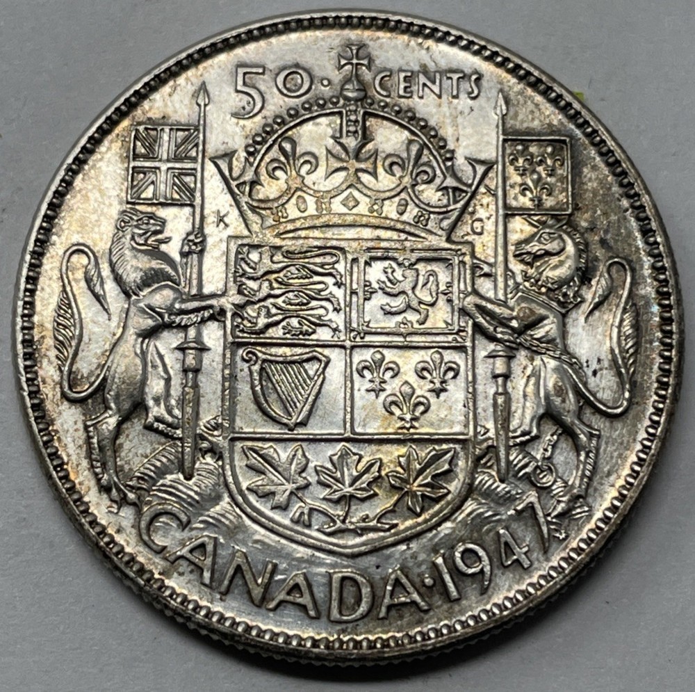 1947 Maple Leaf Canada 50 Cent, EF Detail, Cleaned. C-3050