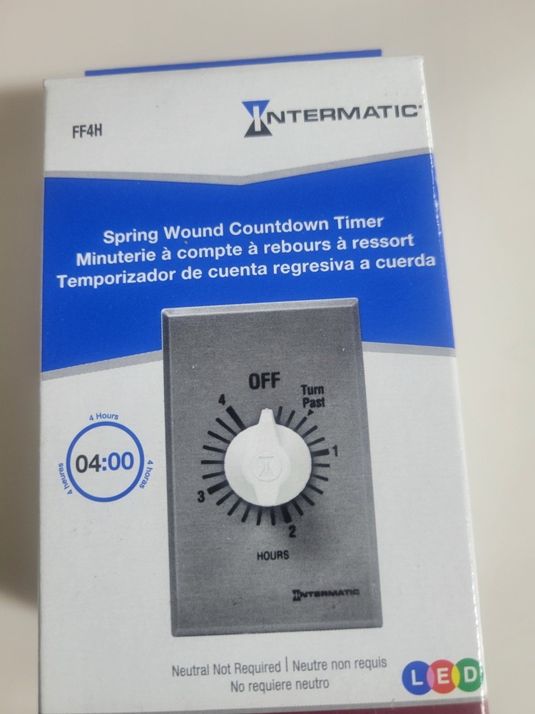 Intermatic Ff4h Timer,Spring Wound 4 Hr Spst Silver new