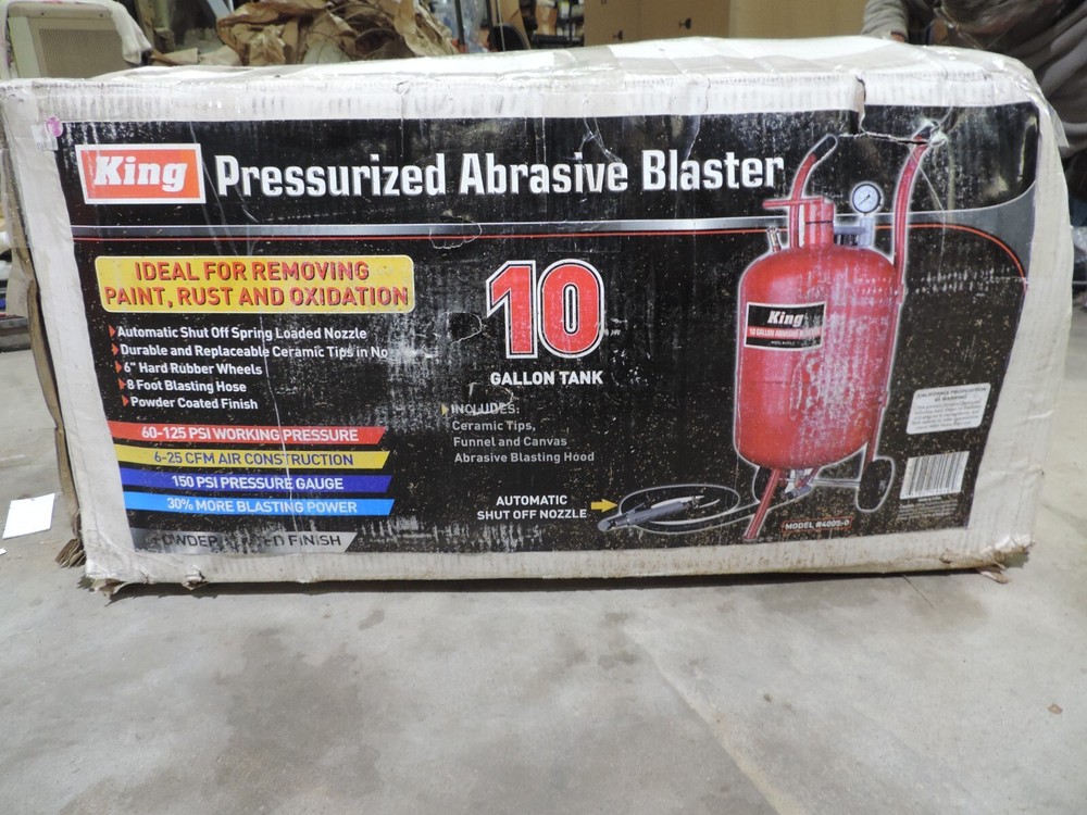 King Pressurized Abrasive Blaster Model 4005-0 10 gallon tank