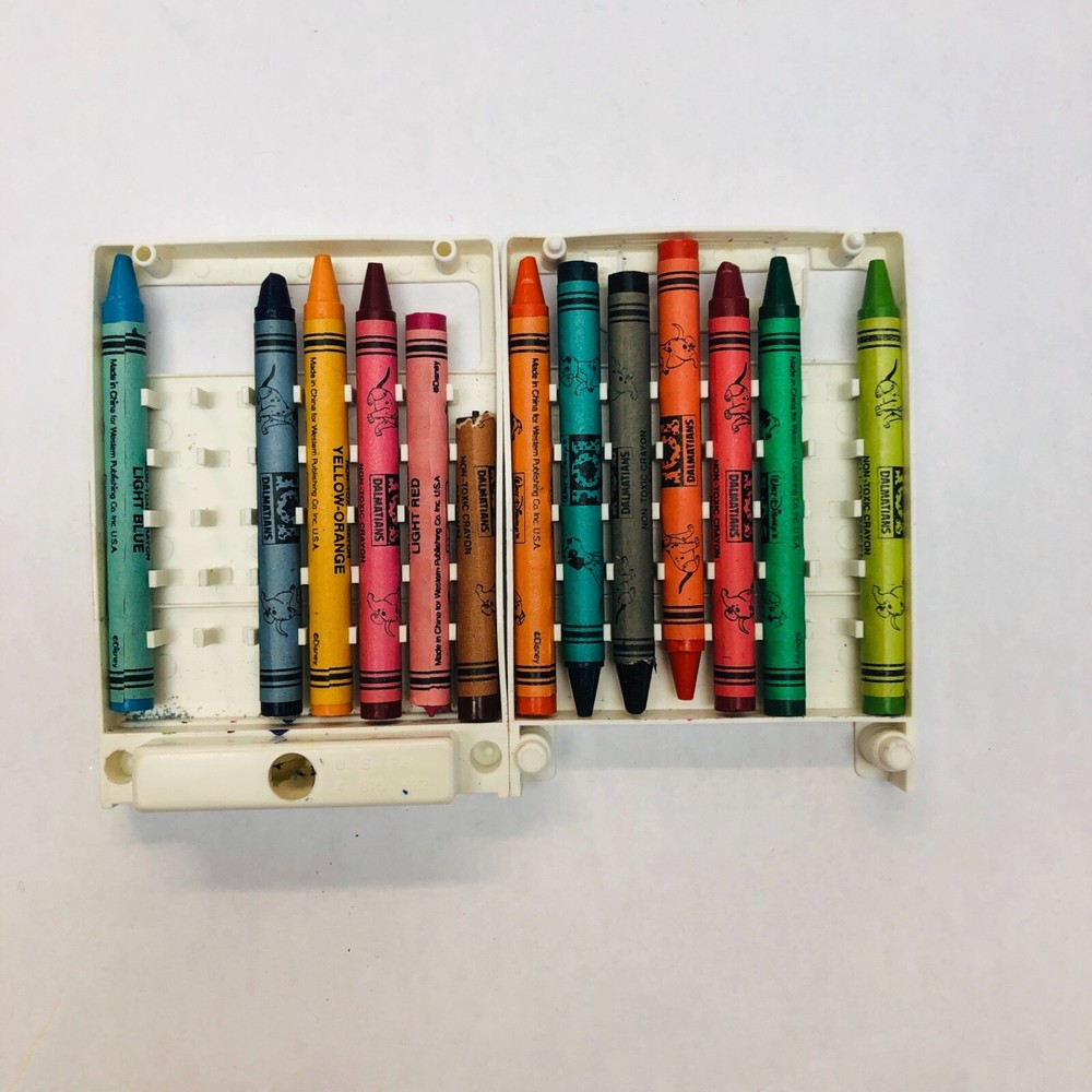 Vintage Disney 101 Dalmatians Crayons w/ Sharpener *Some Missing READ* BIN J