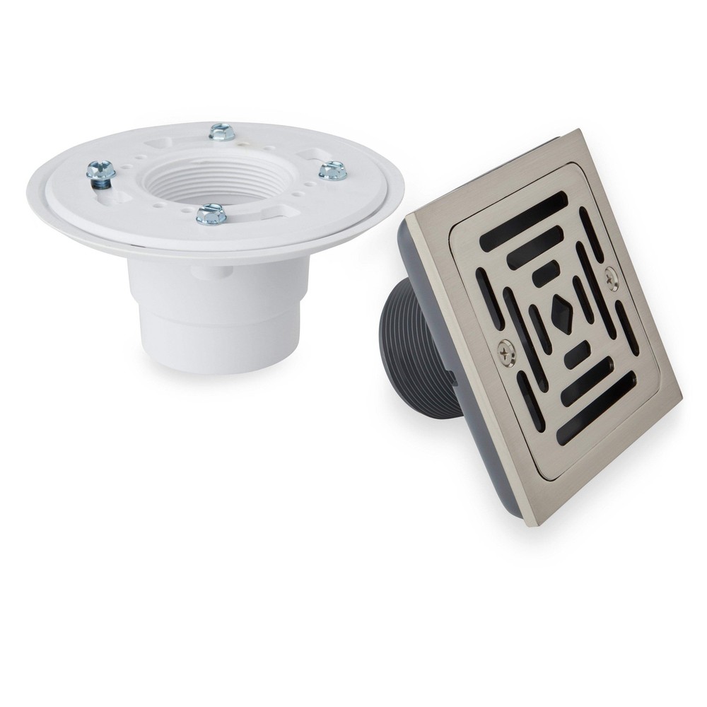 Signature Hardware SH607ZBN Adelphi 4-1/2" Pattern Grate Linear Shower Drain, Br