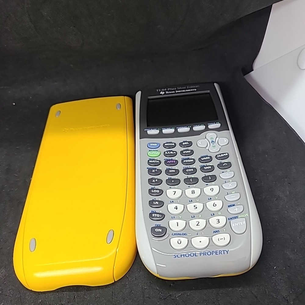 TI-84 Plus Silver Edition Graphing Calculator-With Covers -Tested & Working #90
