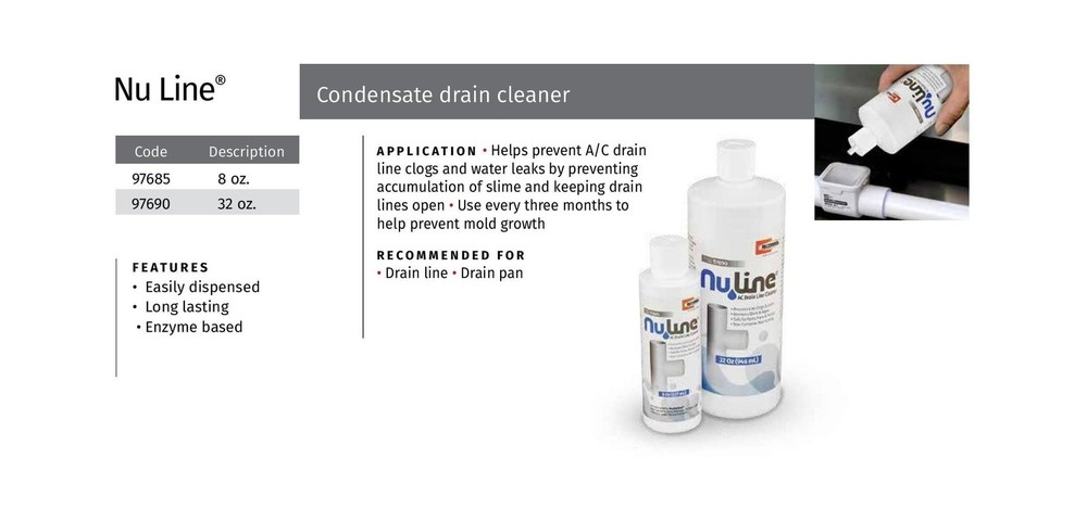 (2)-Pack, Nu-Line Drain Cleaner, 32 ounce bottle