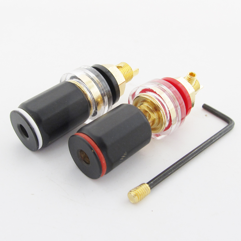 4pcs High Quality Brass HiFi Amplifier Speaker Terminal Binding Post 50mm
