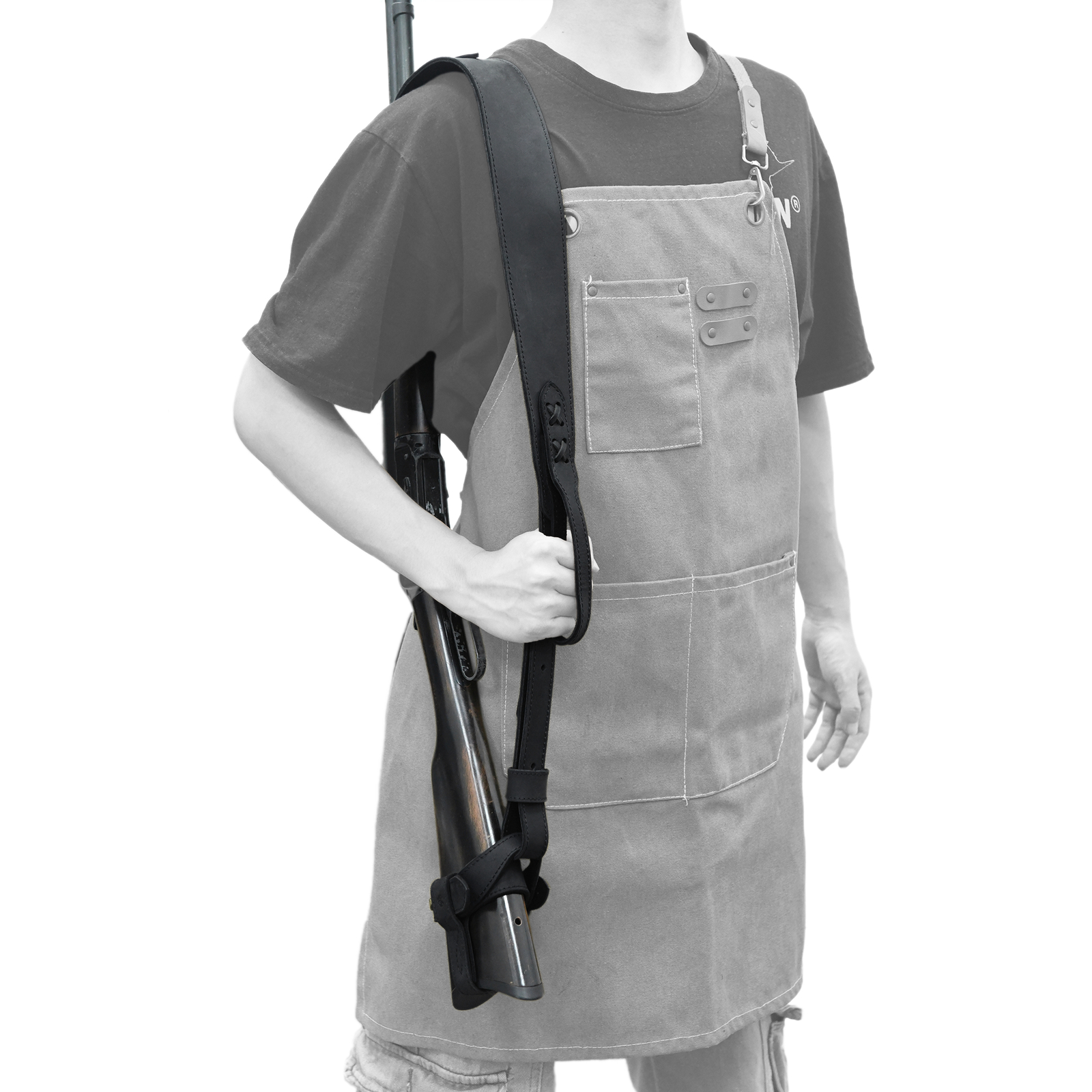 1 Suit Leather Rifle No Drill Harnessed Buttstock + Sling Loop + Shoulder Sling