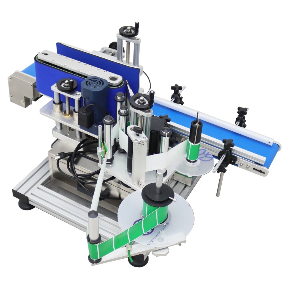 110V Automatic Conveyor Round Bottle Labeling Machine Label Applicator 4-10cm