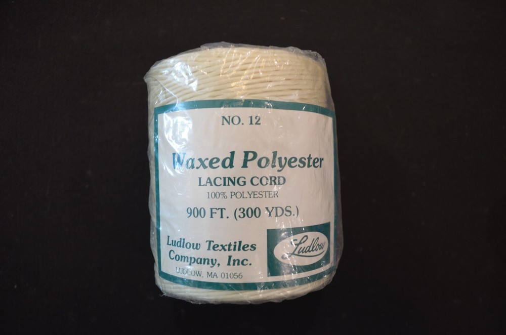 Waxed Polyester NO. 12  lacing cord, 100% Polyester, 300 Yards
