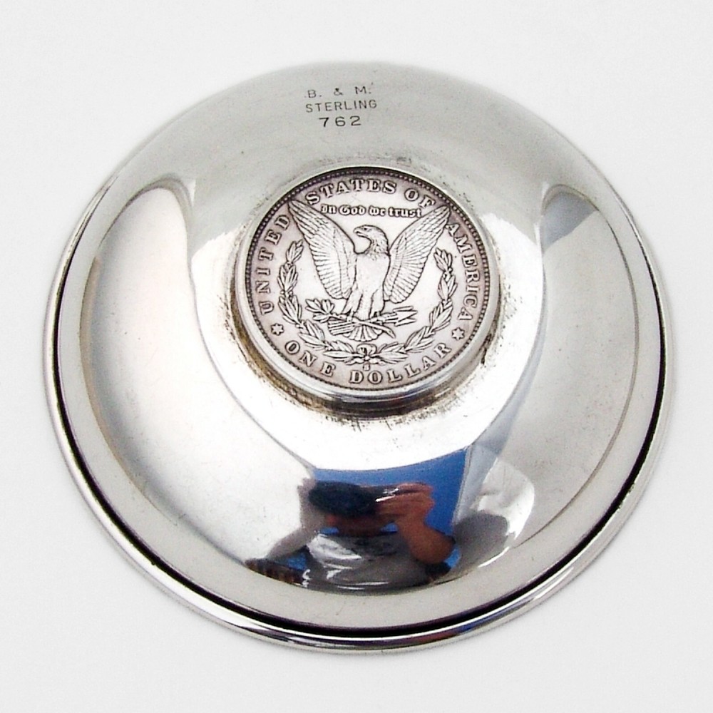 Round Bowl Morgan Dollar Insert Baldwin Miller Sterling Silver