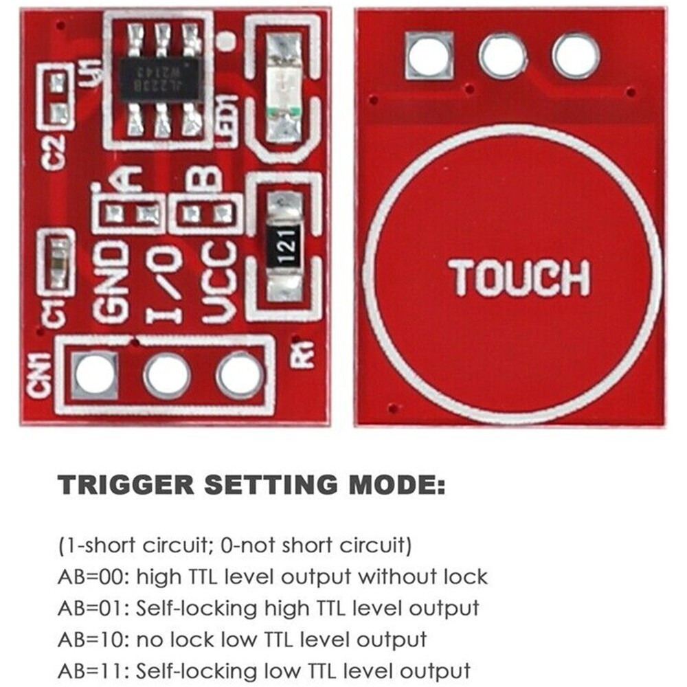 50pcs Ttp223 Touch Button Modular Self-Locking Micro Capacitive Single