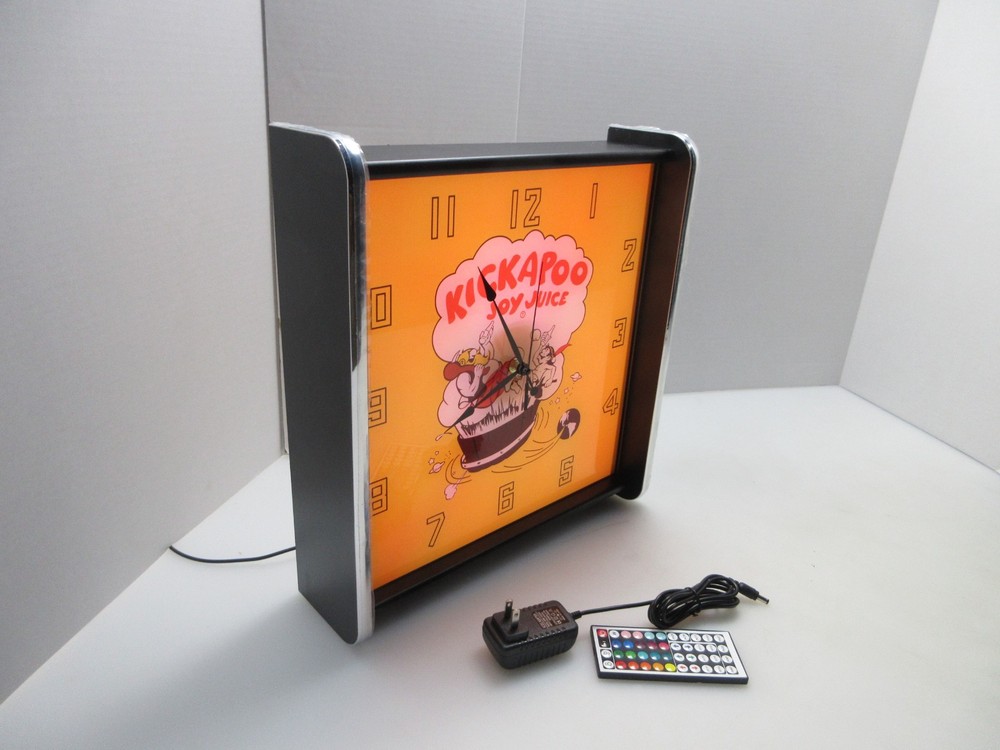 Kickapoo Joy Juice LED light up Advertising wall clock Brand New