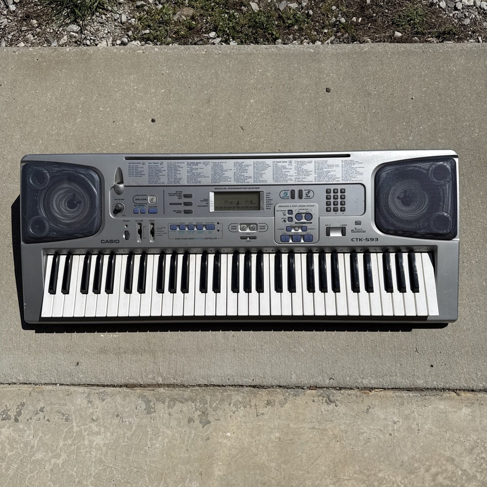 Casio CTK-593 Silver Electronic Keyboard Musical Information System Tested Works