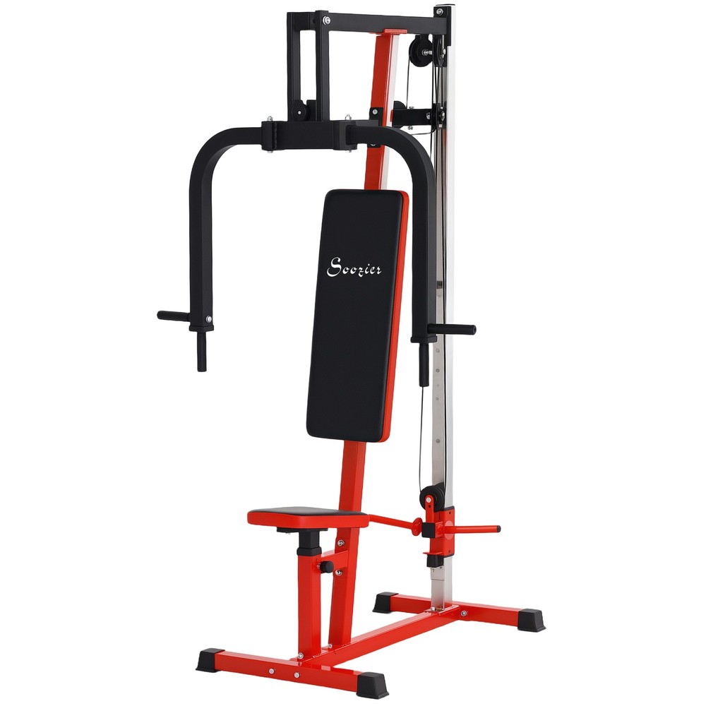 Soozier Chest Fly and Press Machine for Upper Body Training, Red