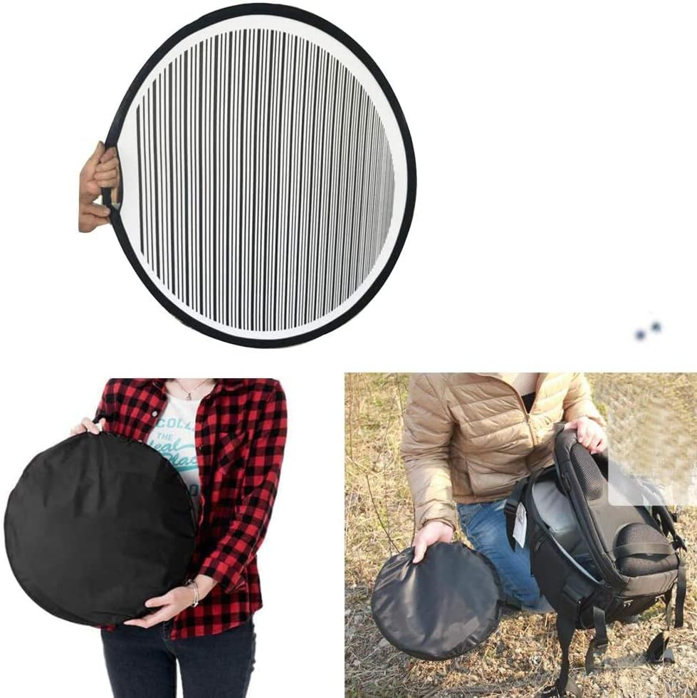 80Cm Circular Striped Flexible Foldable PDR Lined Light Reflector Board Dent Pan