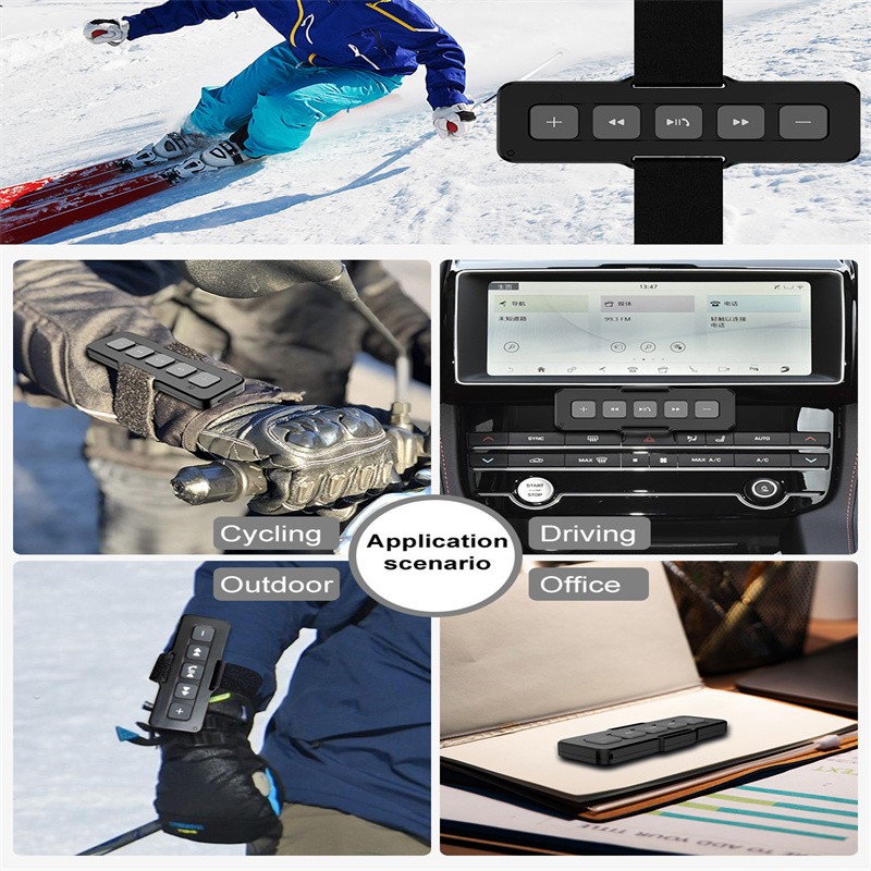 Car Wireless Bluetooth Motorcycle Bike Remote Controller Bike Handlebar Media