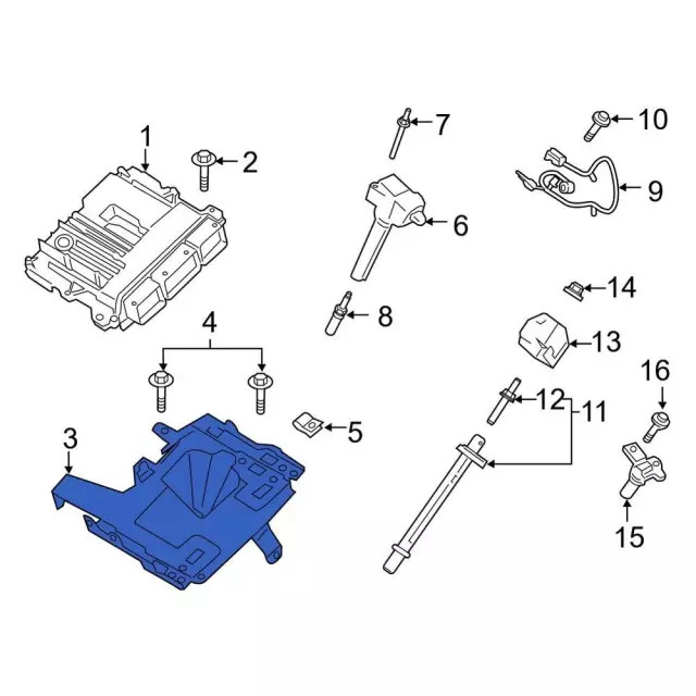 Genuine Ford Engine Control Module (ECM) Bracket L1MZ-12A659-C