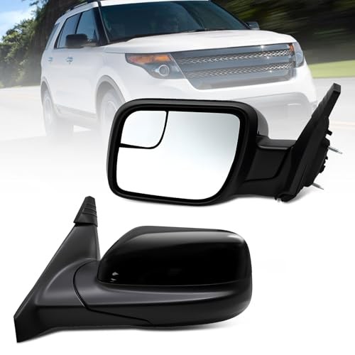 Side Mirror Assembly Compatible with 2011-2019 Explorer w/Manual Folding Left