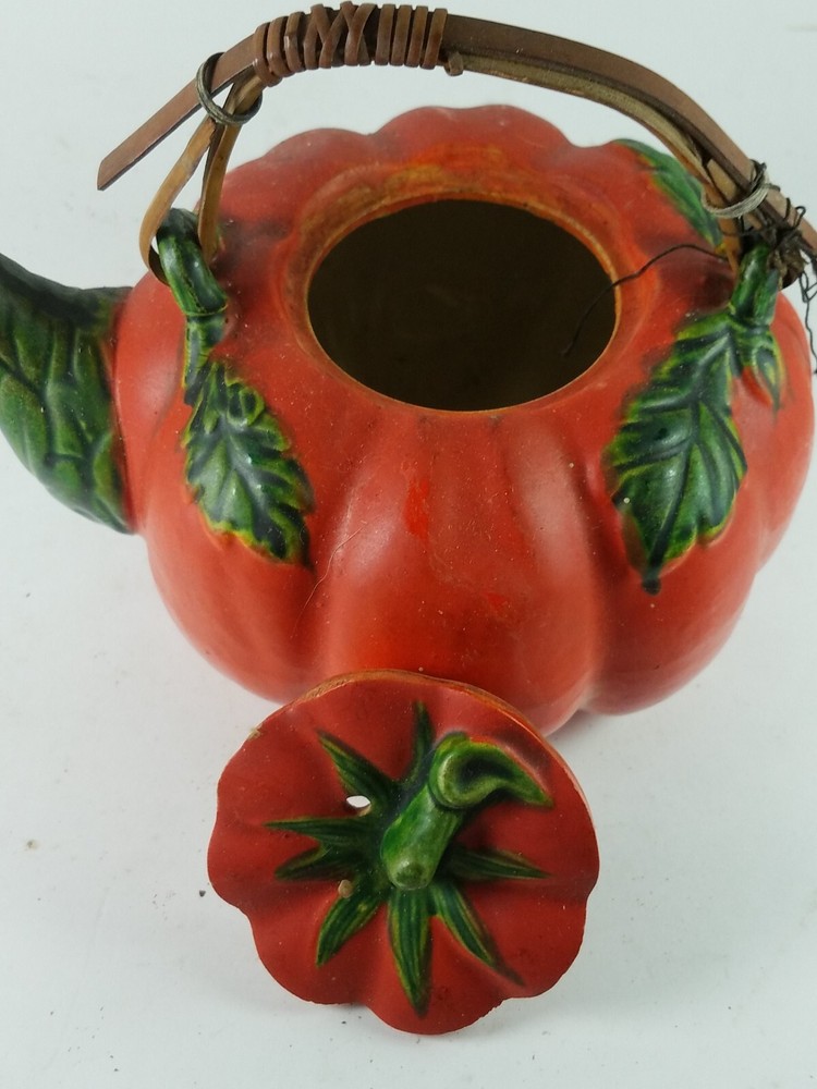 Pumpkin Teapot And 6 Cups Mugs Set Squash