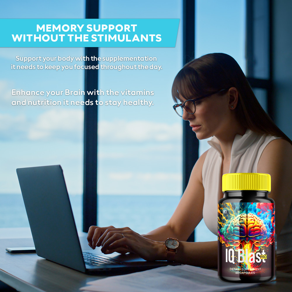 IQ Blast Pro Brain Supplement - Enhance Cognitive Function and Clarity (3 Pack)