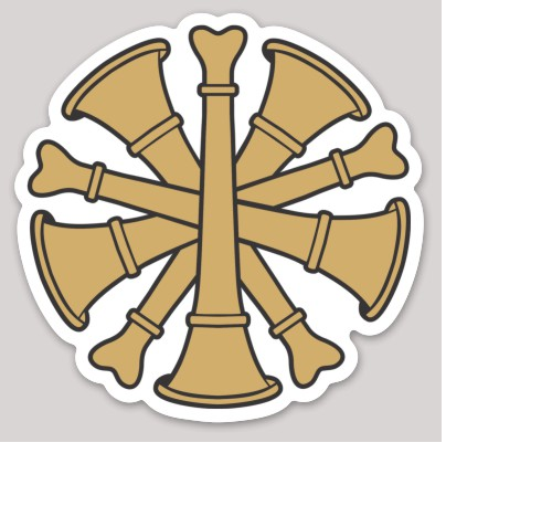 5 Inch Non-Reflective Gold Fire Chief Bugles Vinyl Sticker