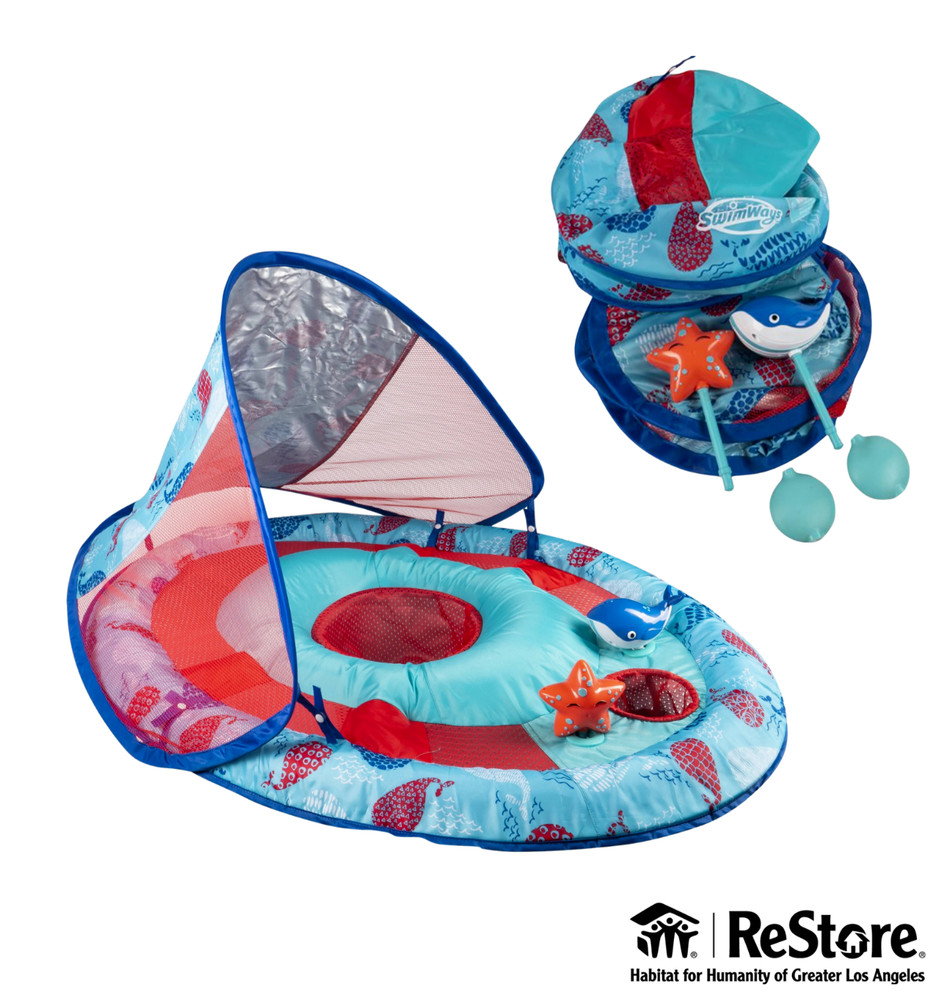 SwimWays Baby Spring Float Splash Station with Sun Canopy