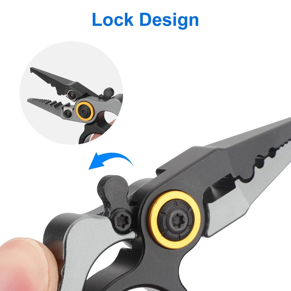 1× Anti-Rust Mini Fishing Pliers Scissors Line Cutter Hook Remover Split Ring