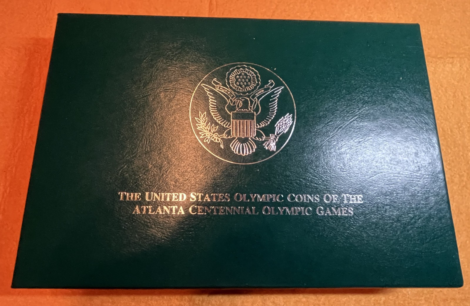 1996 US Olympic 8 Coin Box & COA - NO Coins - Holds 8 Silver Dollars