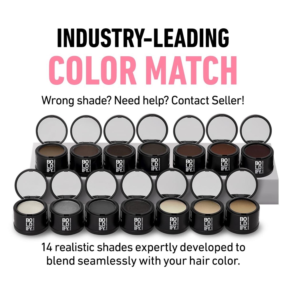 BOLDIFY Hairline Powder: Root Touch Up, Gray Coverage & Bald Spot Concealer