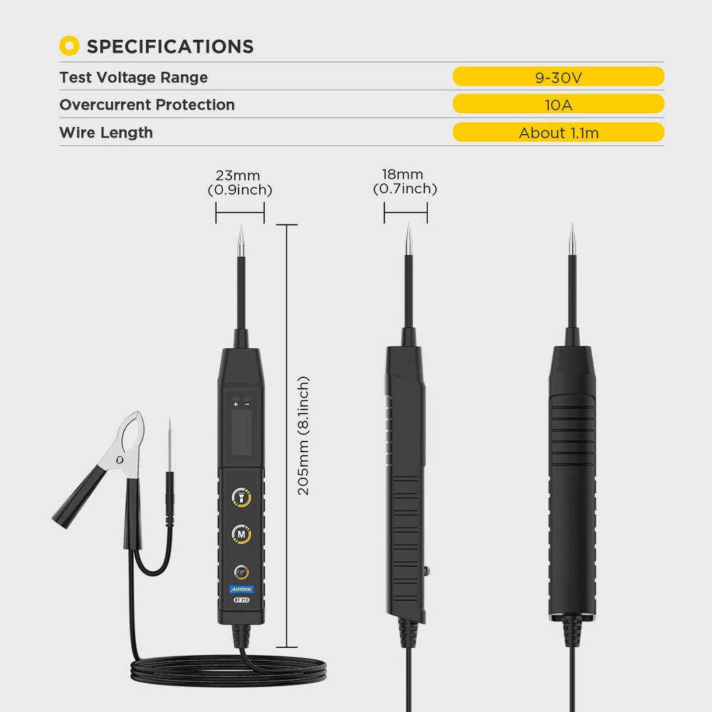Test Light Digital Car Continuity Voltage Electrical Circuit Tester Probe 9-30V