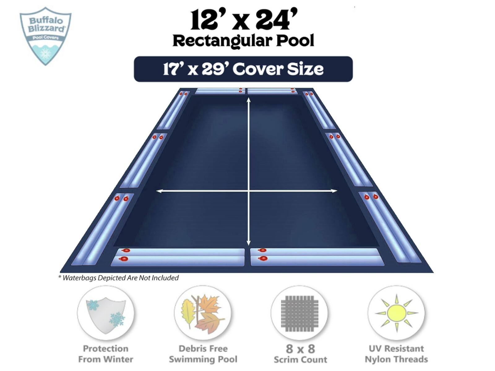 Buffalo Blizzard Deluxe Rectangular In-Ground Swimming Pool Winter Covers