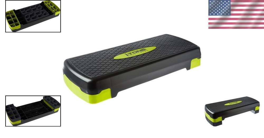 Versatile Aerobic Stepper – Lightweight Exercise Platform, Black & Yellow Design