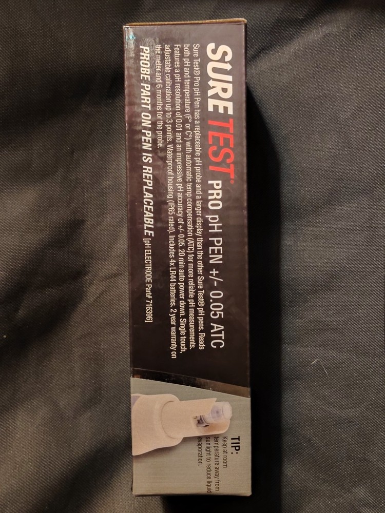 Sure Test Pro pH Pen Meter +/- 0.05 ATC