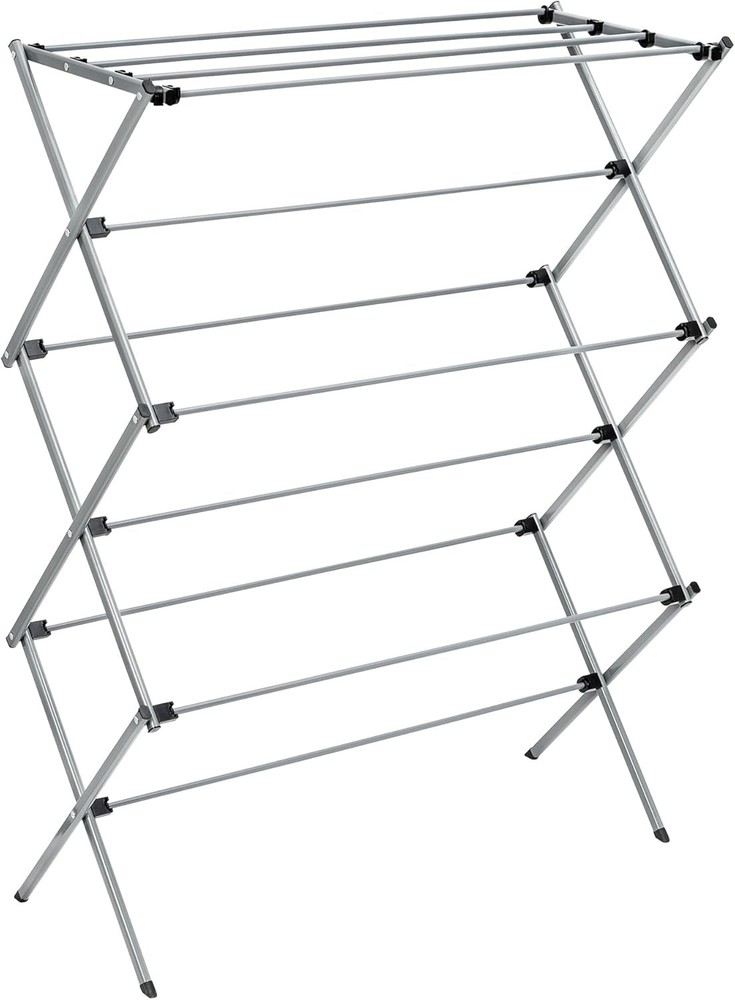Collapsible Laundry Drying Rack Sturdy Steel Foldable & Portable Clothes Drying