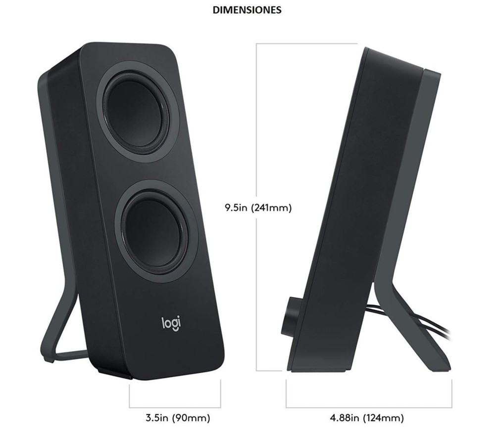 Logitech Z207 2.0 Stereo Speakers with Bluetooth - Black
