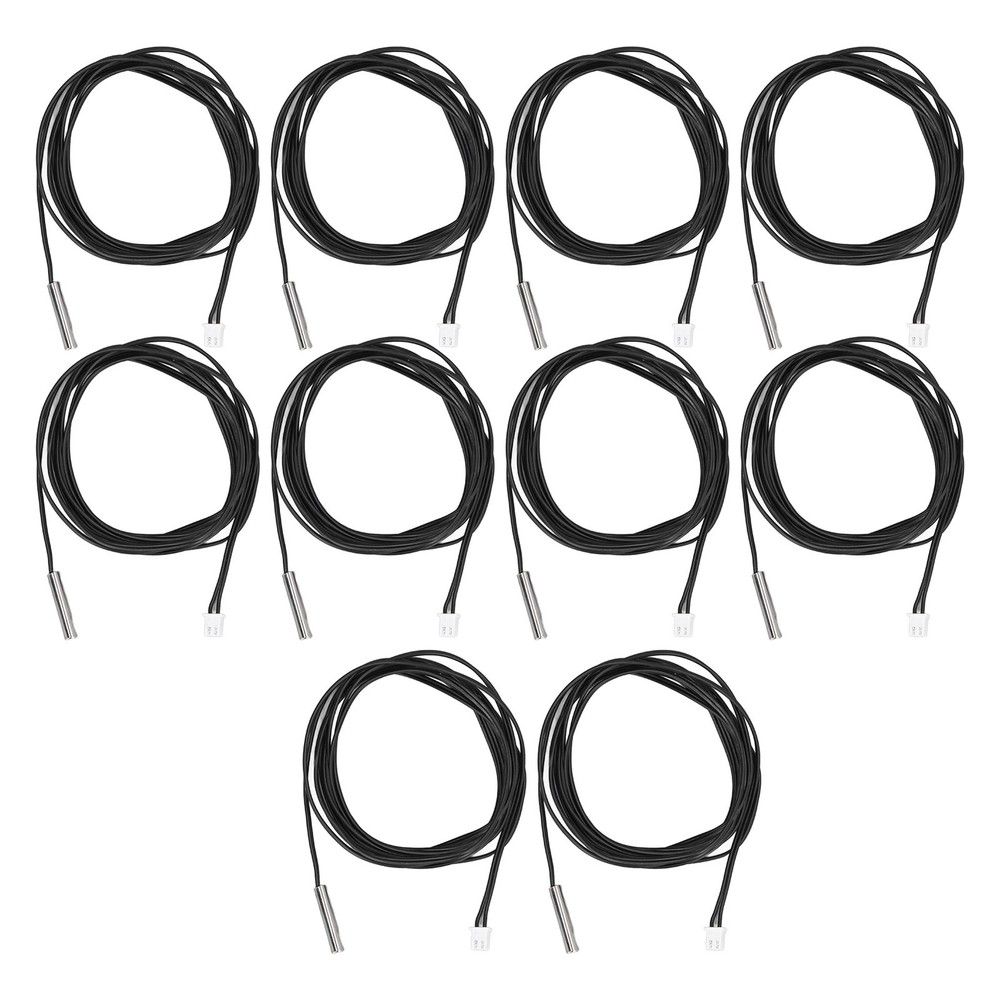 10Pcs Thermistor Sensor Temp Probe 5x25mm Cylindrical Head 2M Cable Part
