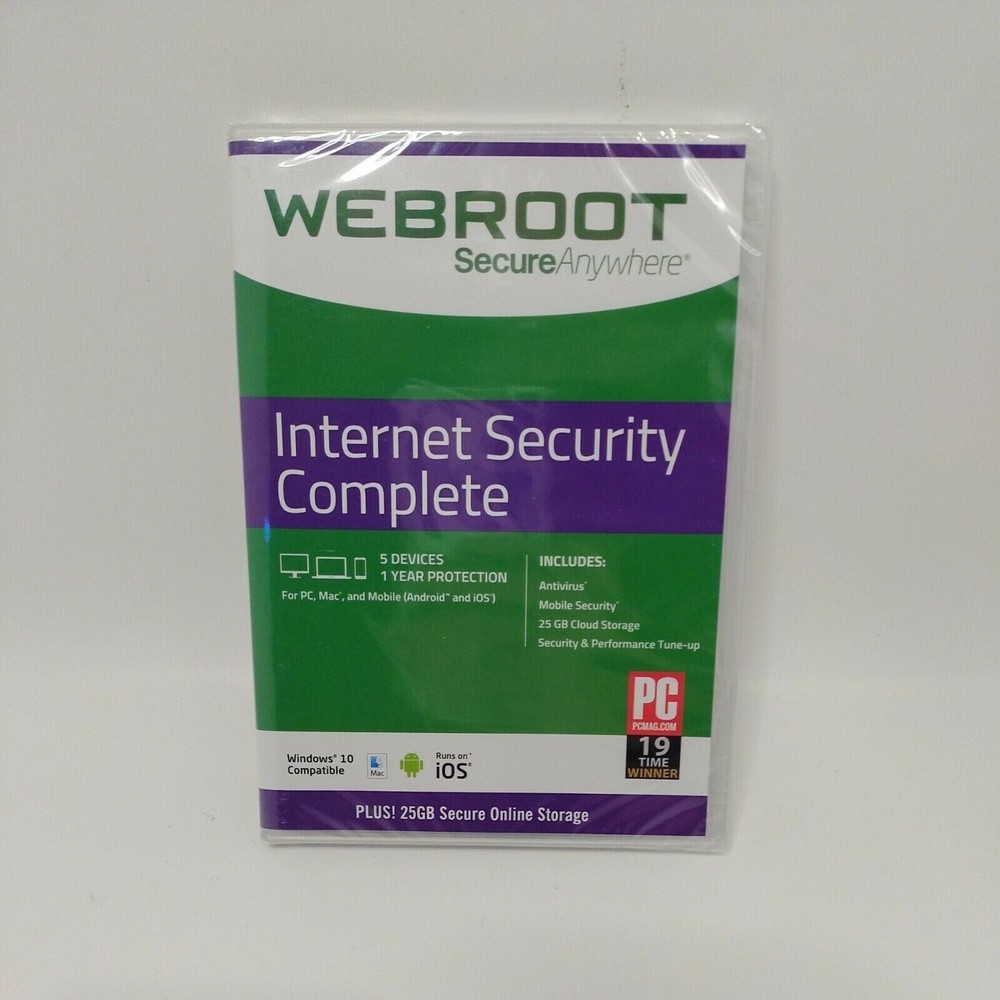 WEBROOT SECURE ANYWHERE INTERNET SECURITY 5 DEVICES  NEW GLOBAL KEY