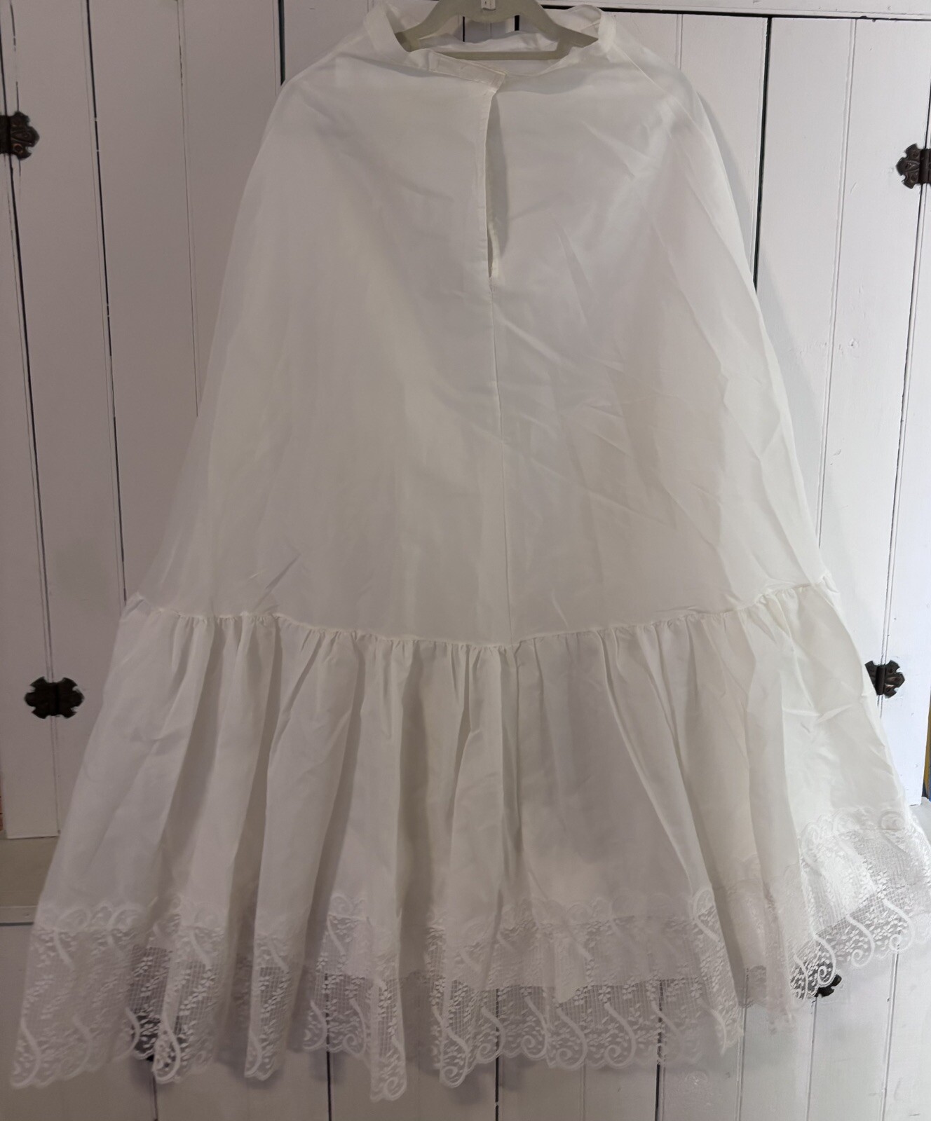 Vintage 1970's Long White Half Slip Wedding Petticoat Crinoline S/XS