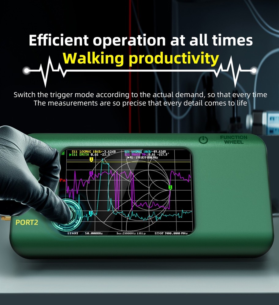 Vector Network Analyzer 10KHz-1.5GHz RF Output 0dBm Touch Screen Li-Battery USB