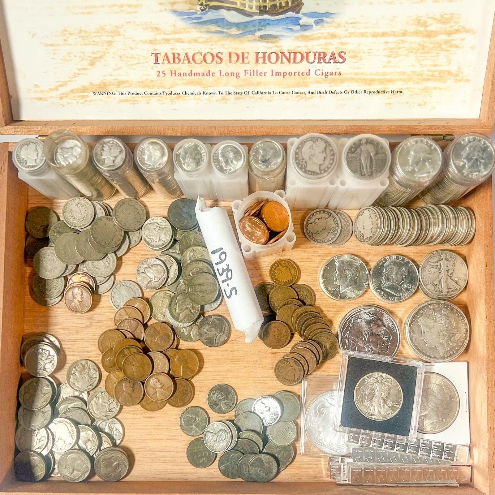 Vintage Cigar Box Mixed U.S. Coin Lot | LIQUIDATION | 90% Silver | Wheat Penny