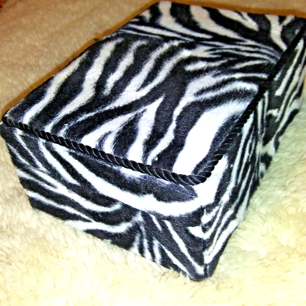 Zebra Faux Fur trinket Box