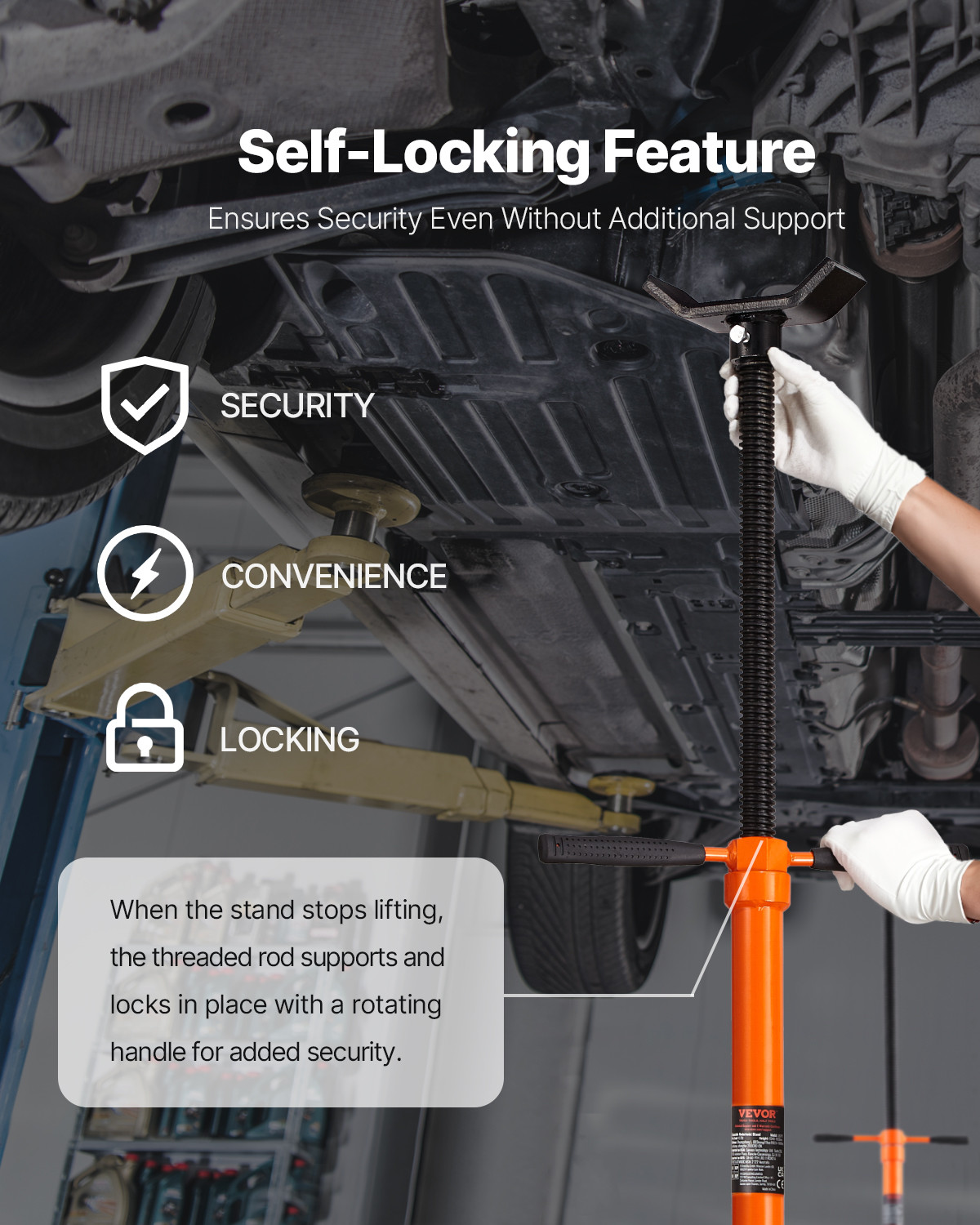Underhoist Support Stand 3/4Ton Capacity Under Hoist Jack Stand Round Base