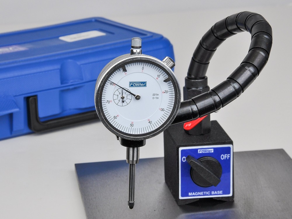 Fowler Flex Arm Magnetic Base And Indicator 85Lb Pull 0.001 Reading Dial 2.25In