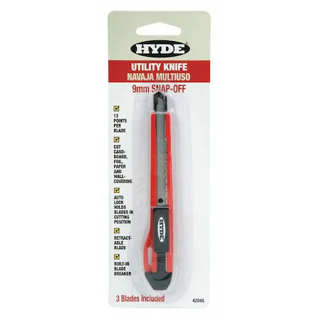 Hyde 42045 Utility Knife, Retractable Utility