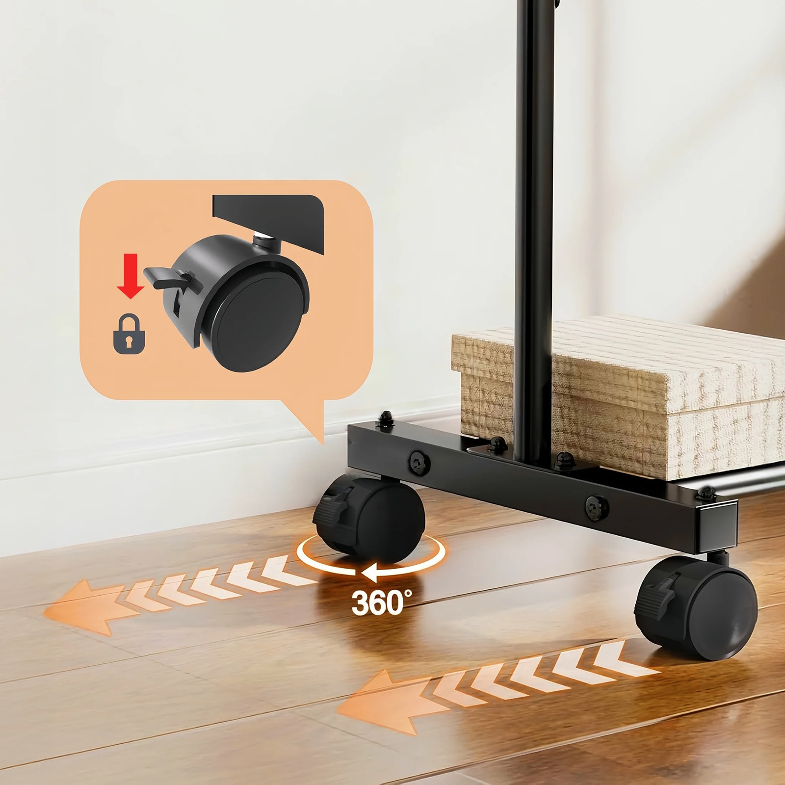 Clothes Rack, Clothing Rack with Wheels, Garment Rack with Storage Shelves, Roll