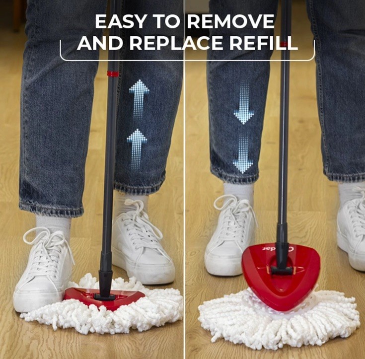 O-Cedar EasyWring Spin Mop & Bucket System Rewash Microfiber Metal Handle Set