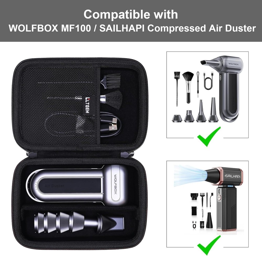 LTGEM Red Air Duster Case for WOLFBOX MF100/MF200 - Portable & Impact-Resistant