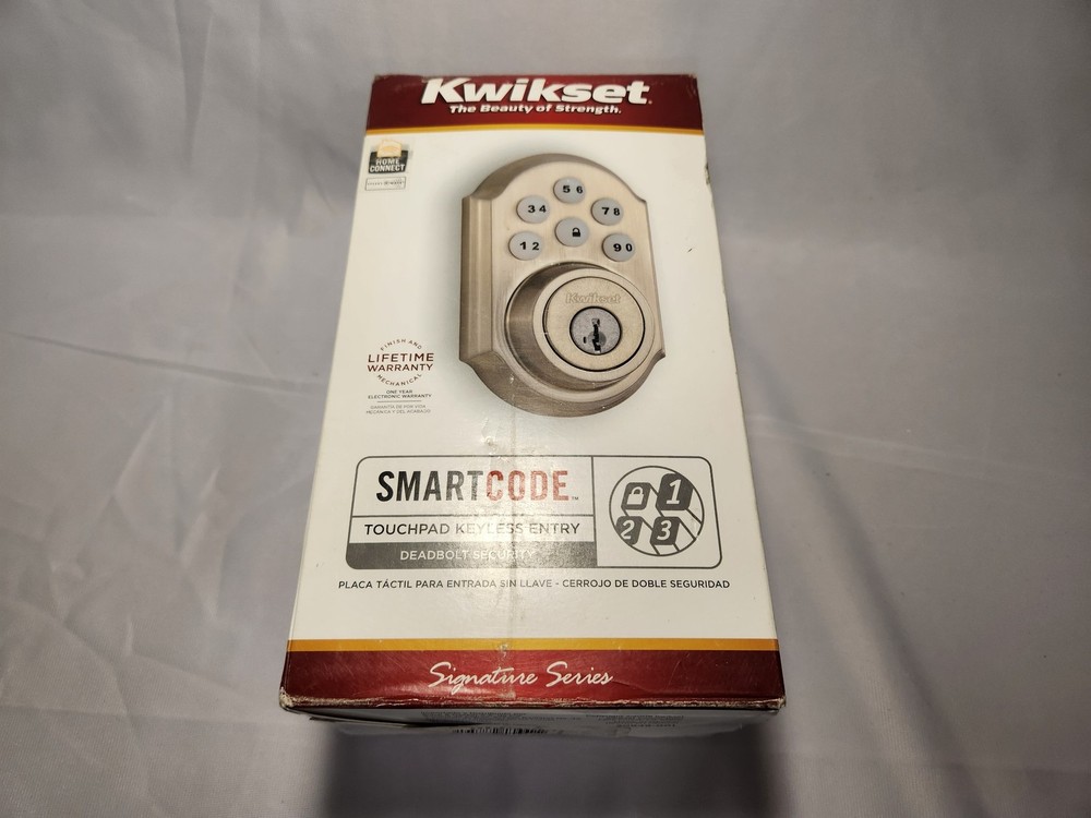 Kwikset 910 SmartCode Z-Wave Deadbolt - Satin Nickle New Open Box aa