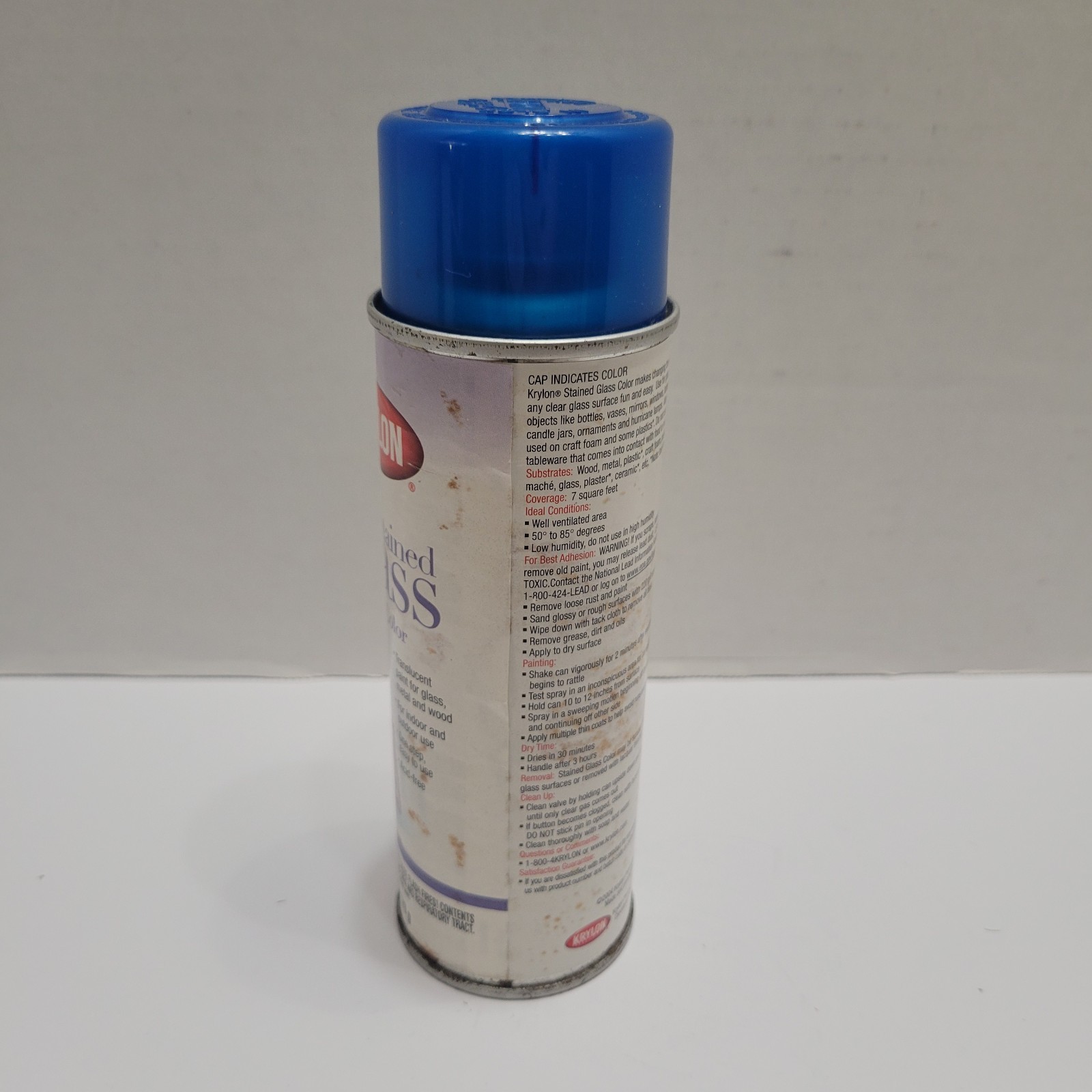 New Krylon Stained Glass 9021 Blue Spray Paint 6 oz Full Spray Can