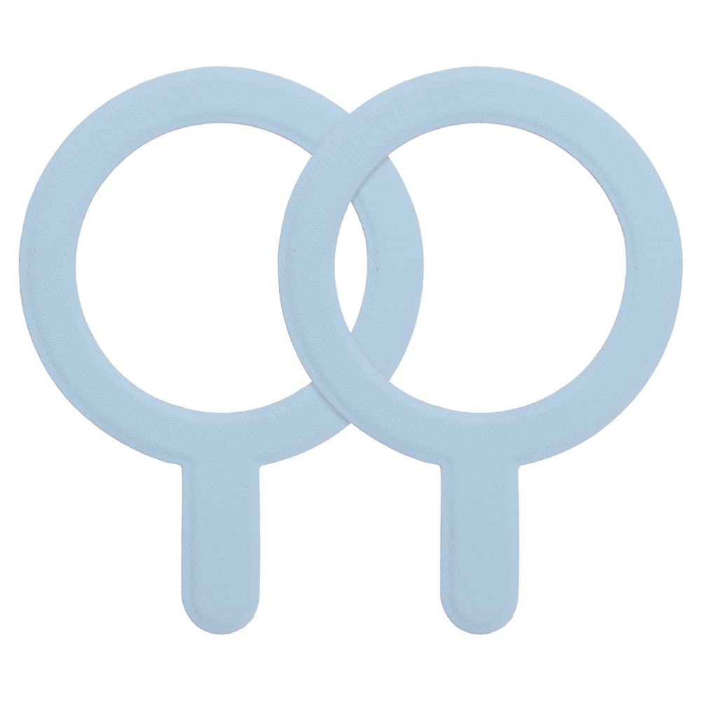 2Pcs Magnetic Adapter Ring, Leather Magnetic Sticker Ring, Sky Blue