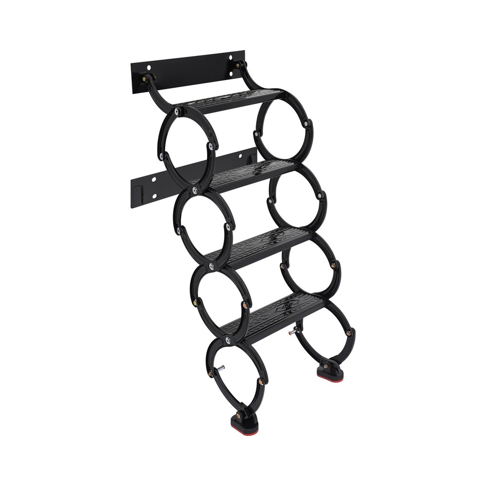 4 Steps Wall Mounted Attic Ladder, Pull Down Telescoping Step Ladder, Black New~